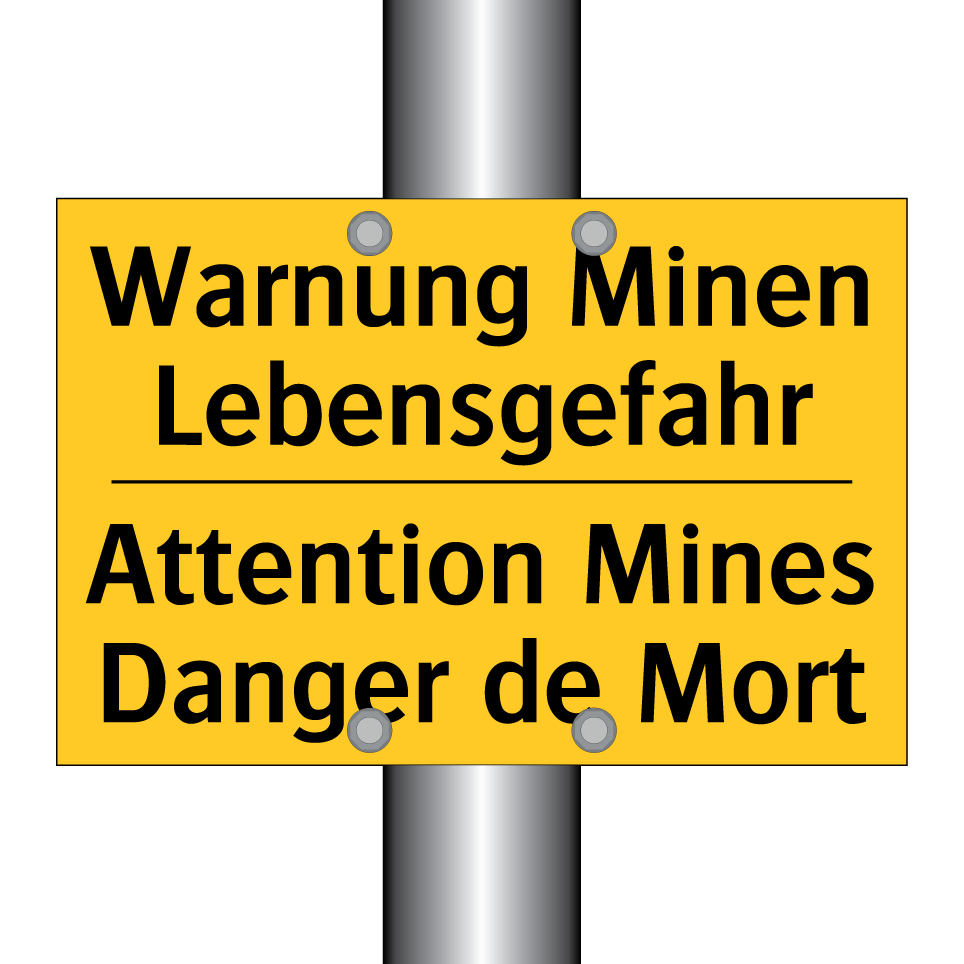 Warnung Minen Lebensgefahr - Attention Mines Danger de Mort