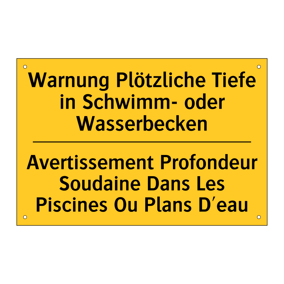 Warnung Plötzliche Tiefe in Schwimm- /.../ - Avertissement Profondeur Soudaine /.../