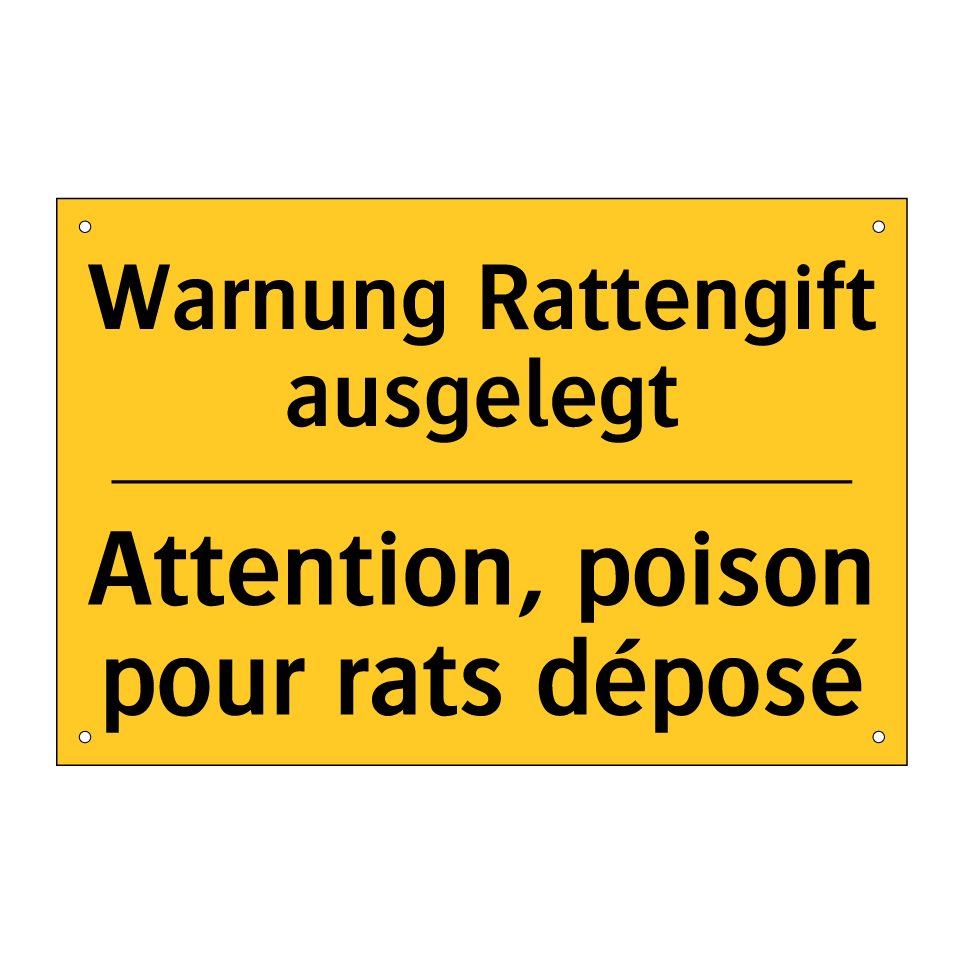 Warnung Rattengift ausgelegt - Attention, poison pour rats déposé /.../