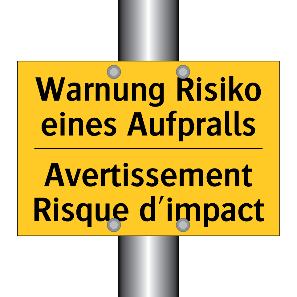 Warnung Risiko eines Aufpralls - Avertissement Risque d'impact