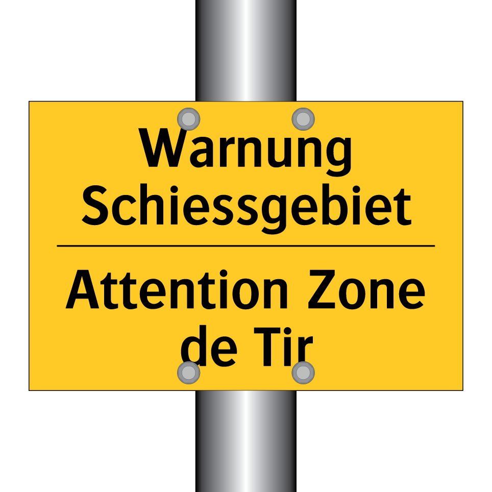 Warnung Schiessgebiet - Attention Zone de Tir