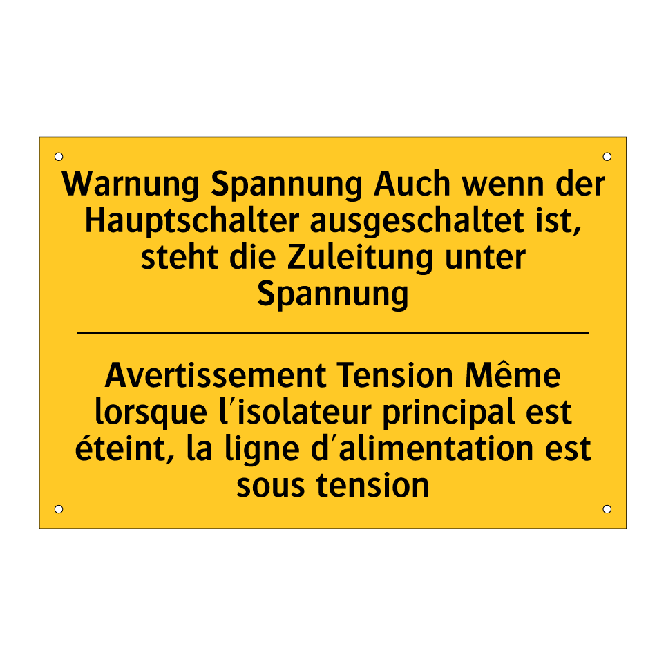 Warnung Spannung Auch wenn der /.../ - Avertissement Tension Même lorsque /.../