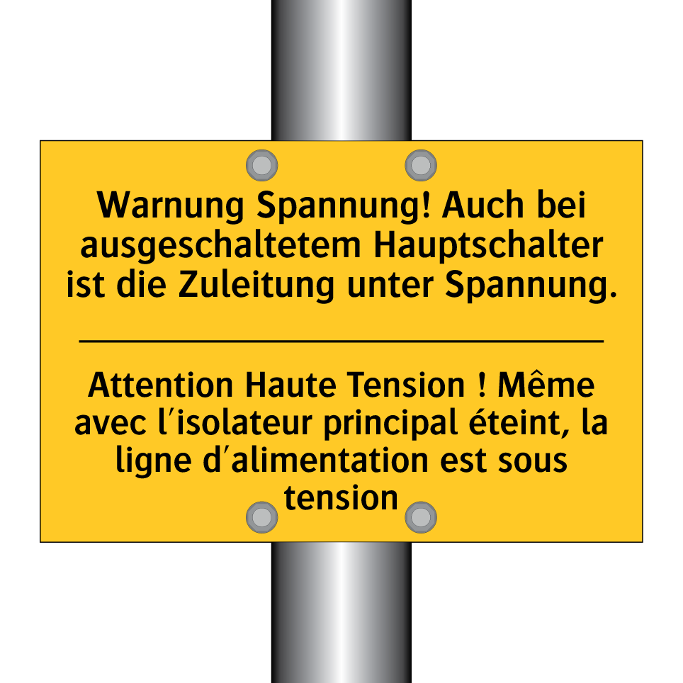 Warnung Spannung! Auch bei ausgeschaltetem /.../ - Attention Haute Tension ! Même /.../