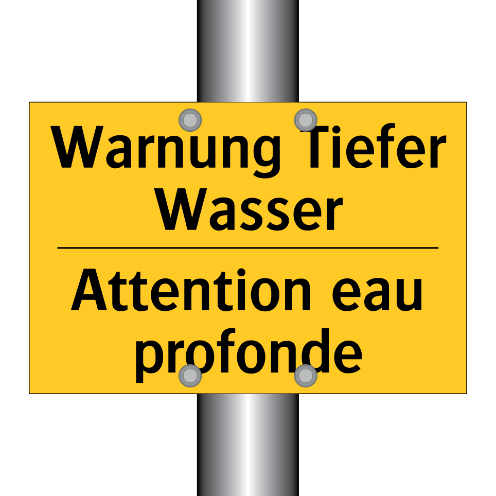 Warnung Tiefer Wasser - Attention eau profonde