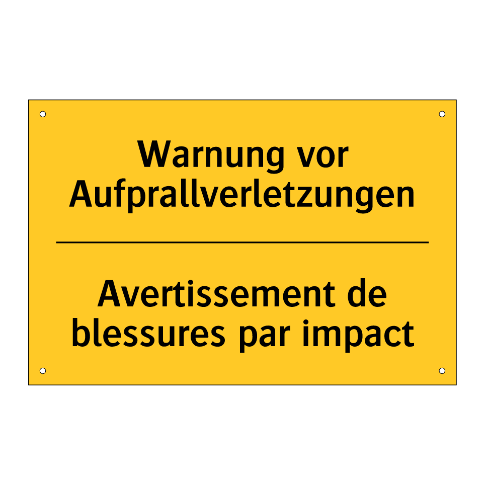 Warnung vor Aufprallverletzungen /.../ - Avertissement de blessures par /.../