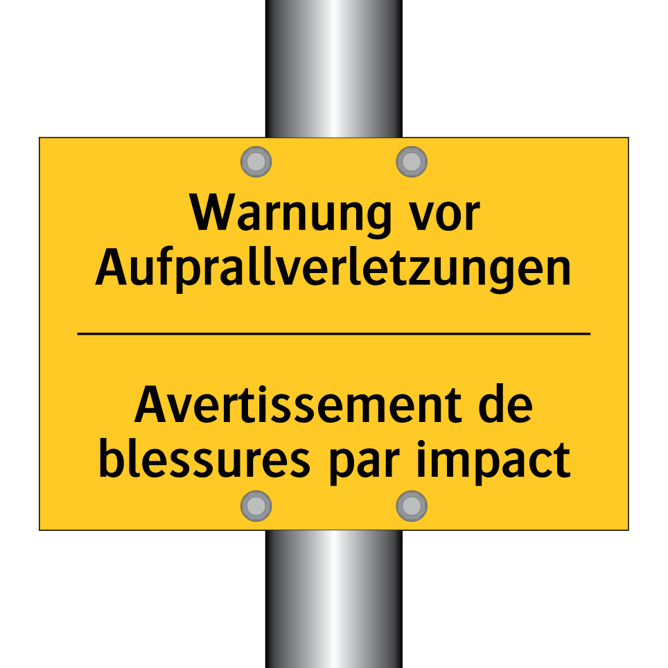 Warnung vor Aufprallverletzungen /.../ - Avertissement de blessures par /.../