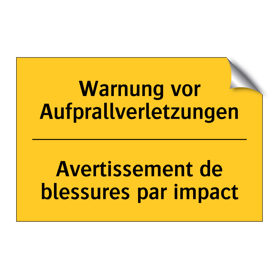 Warnung vor Aufprallverletzungen /.../ - Avertissement de blessures par /.../