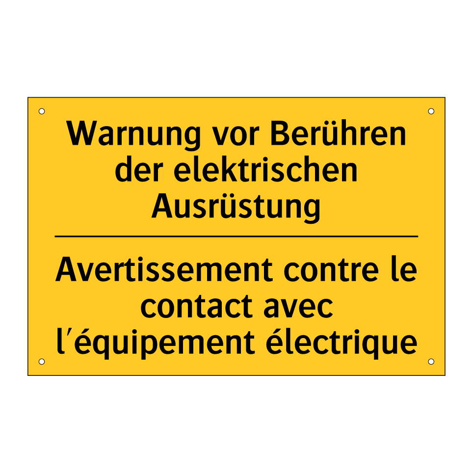Warnung vor Berühren der elektrischen /.../ - Avertissement contre le contact /.../
