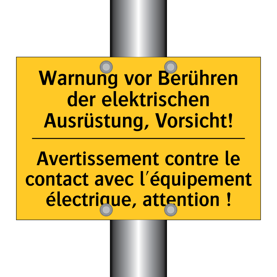 Warnung vor Berühren der elektrischen /.../ - Avertissement contre le contact /.../