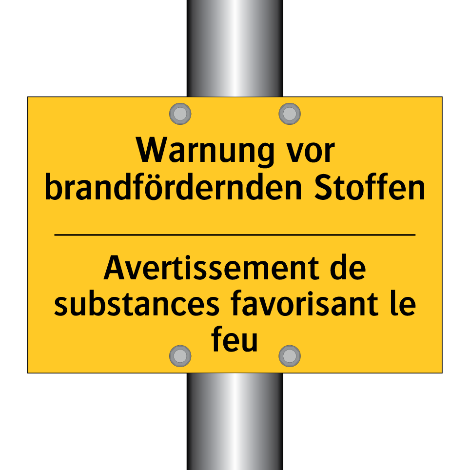 Warnung vor brandfördernden Stoffen /.../ - Avertissement de substances favorisant /.../