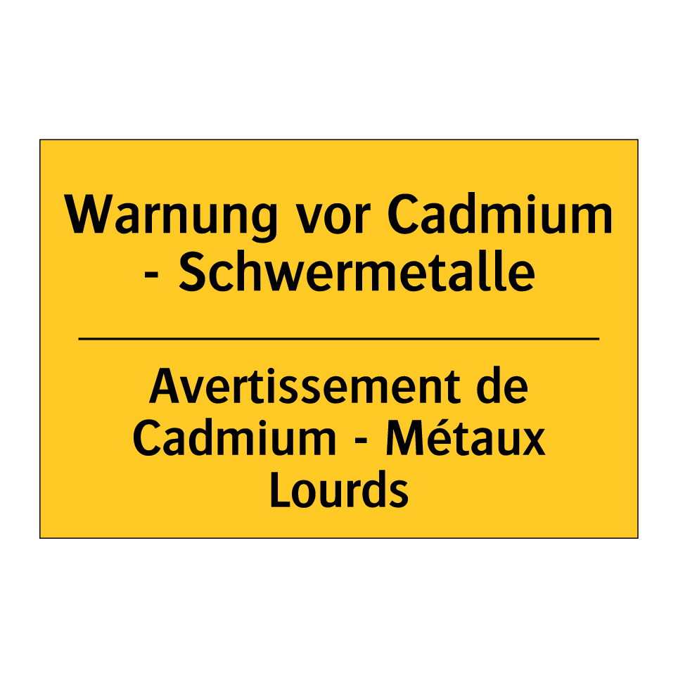Warnung vor Cadmium - Schwermetalle /.../ - Avertissement de Cadmium - Métaux /.../