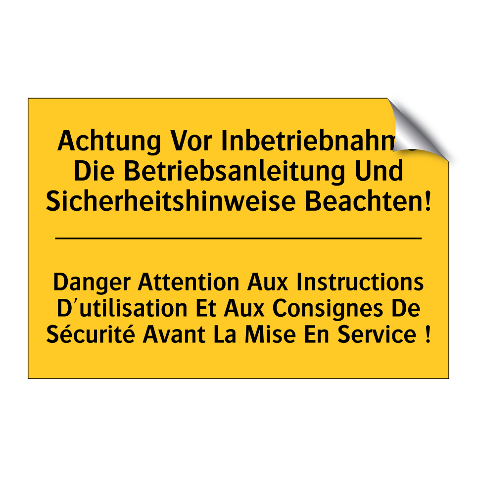 Achtung Vor Inbetriebnahme Die /.../ - Danger Attention Aux Instructions /.../