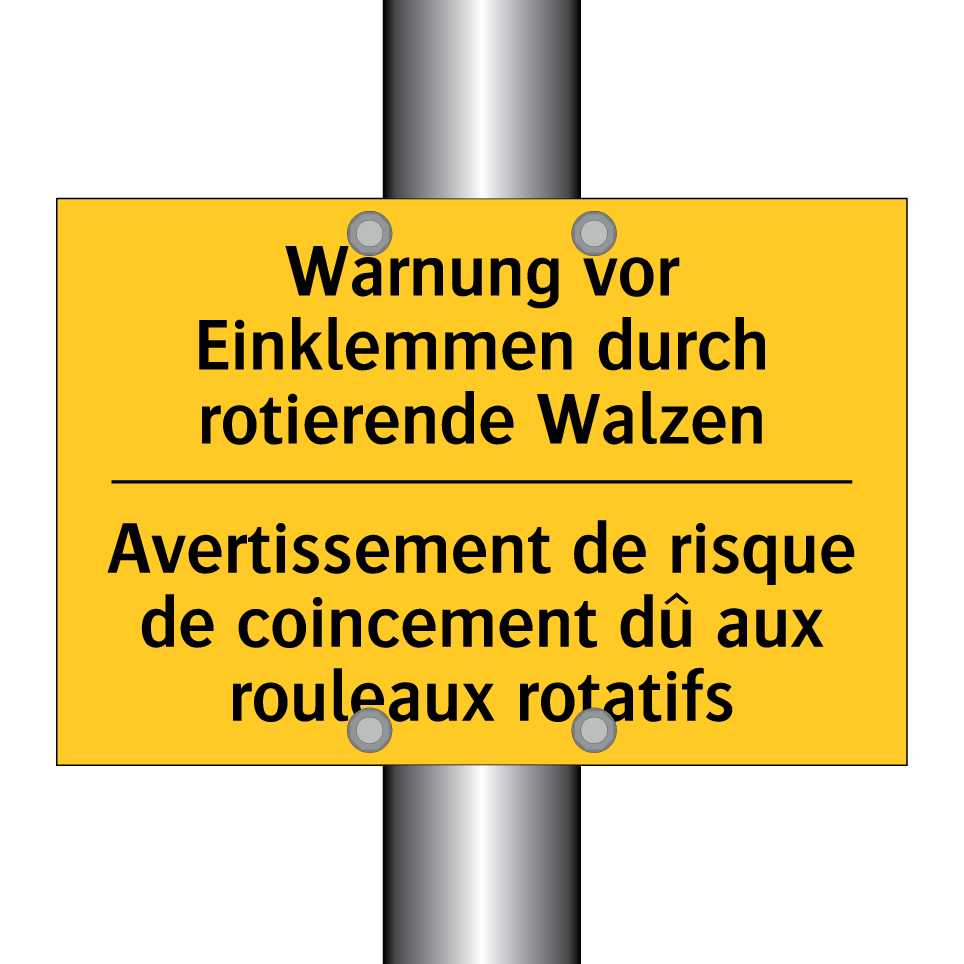 Warnung vor Einklemmen durch rotierende /.../ - Avertissement de risque de coincement /.../