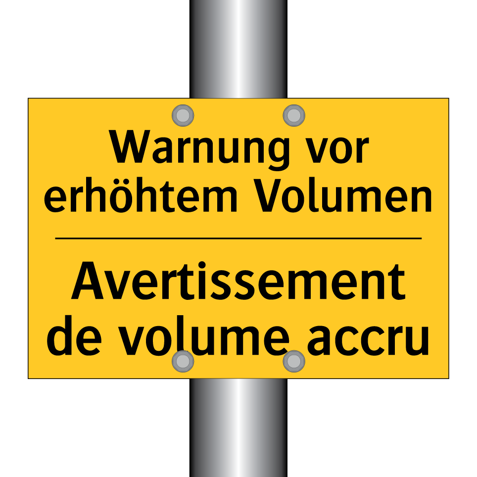 Warnung vor erhöhtem Volumen - Avertissement de volume accru