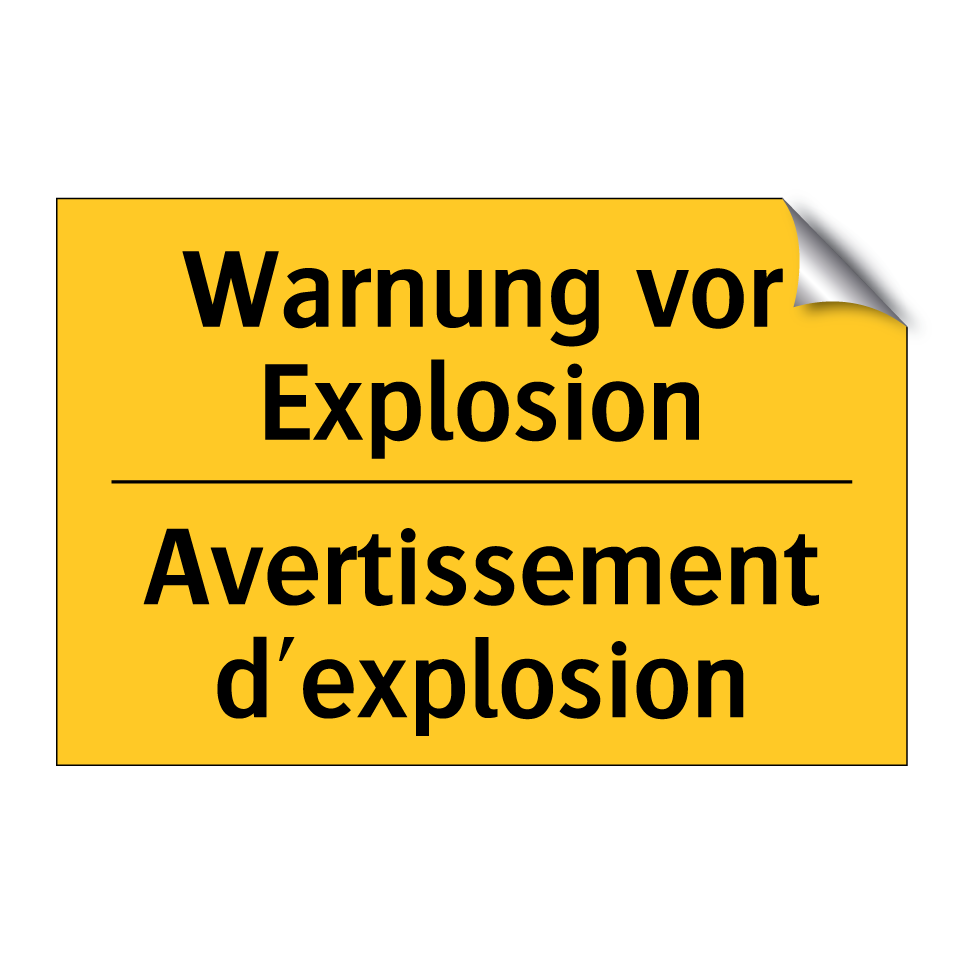 Warnung vor Explosion - Avertissement d'explosion