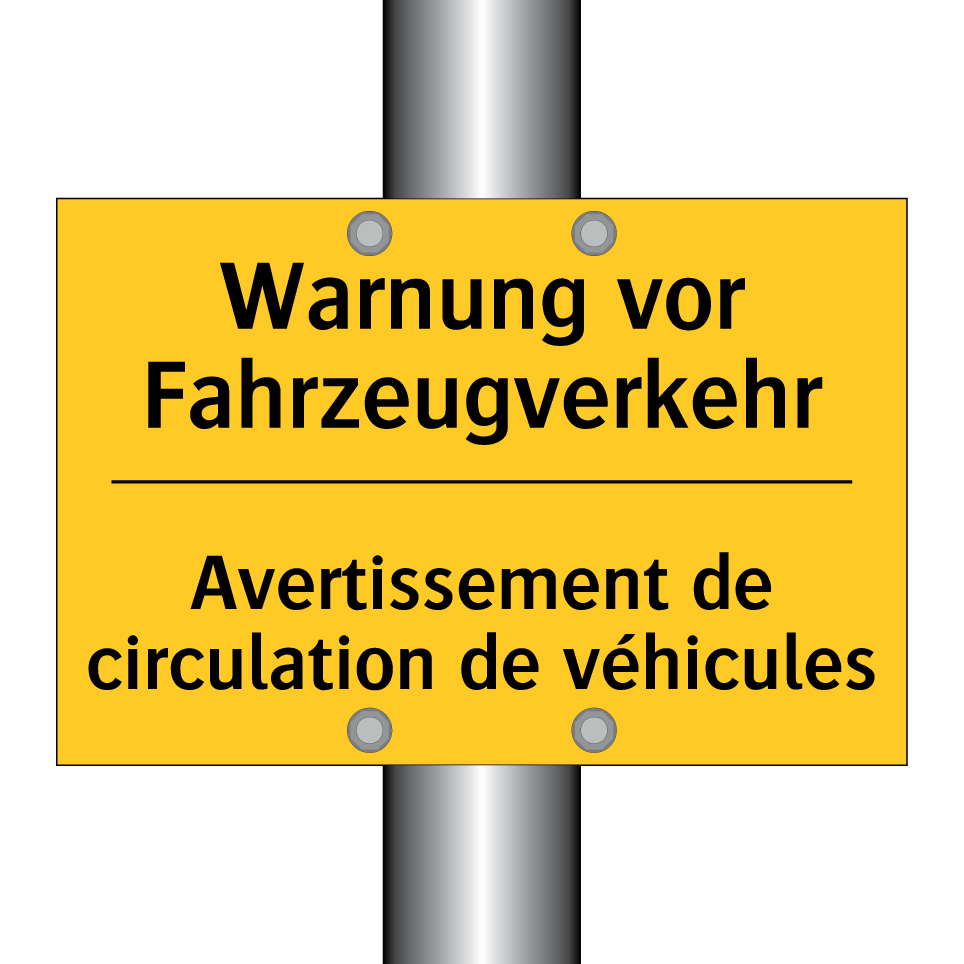 Warnung vor Fahrzeugverkehr - Avertissement de circulation de /.../