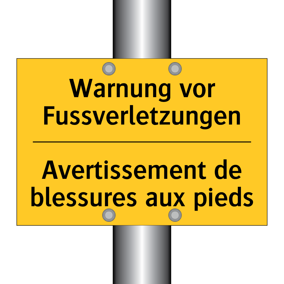 Warnung vor Fussverletzungen - Avertissement de blessures aux /.../