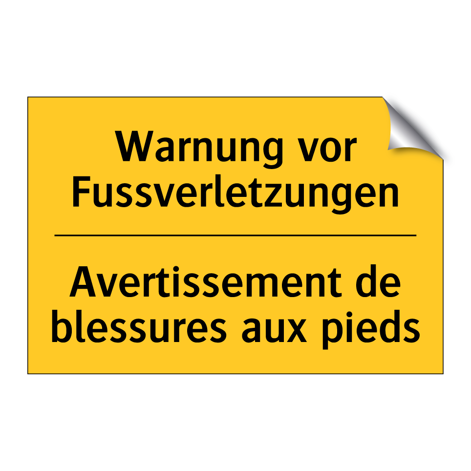 Warnung vor Fussverletzungen - Avertissement de blessures aux /.../