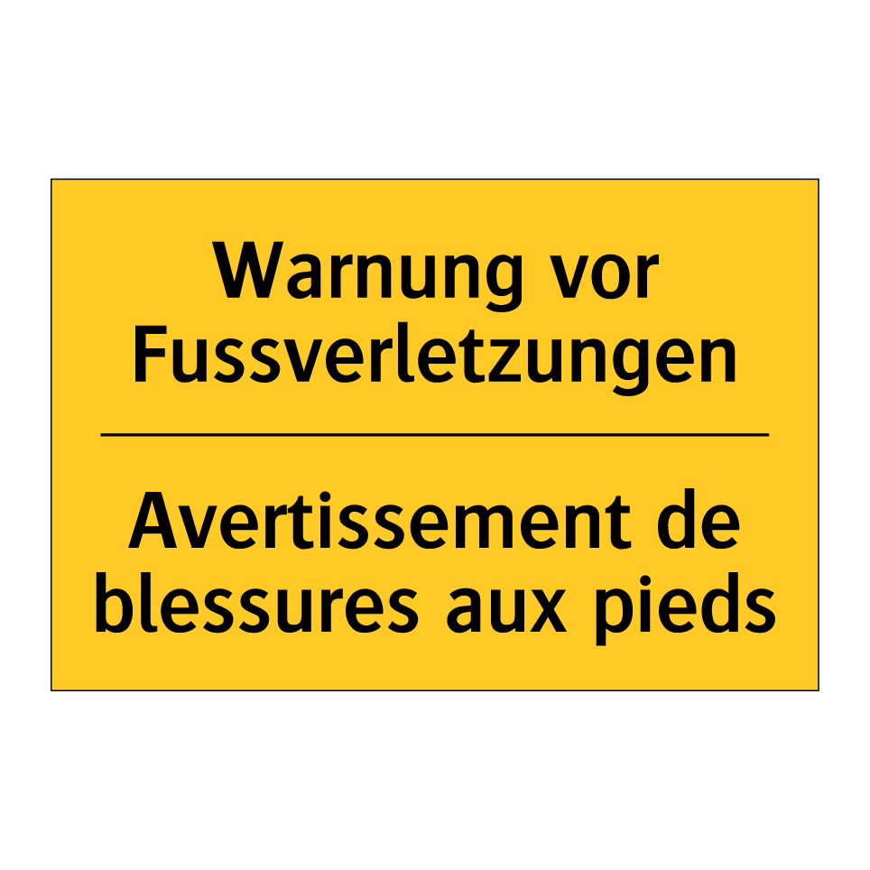 Warnung vor Fussverletzungen - Avertissement de blessures aux /.../