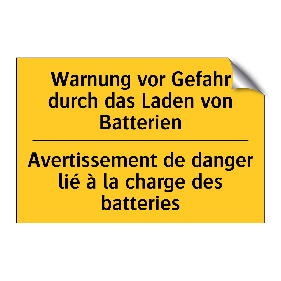 Warnung vor Gefahr durch das Laden /.../ - Avertissement de danger lié à /.../
