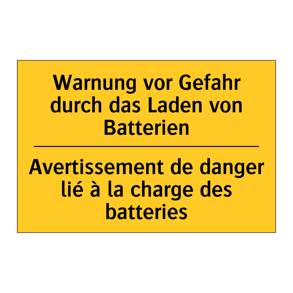 Warnung vor Gefahr durch das Laden /.../ - Avertissement de danger lié à /.../
