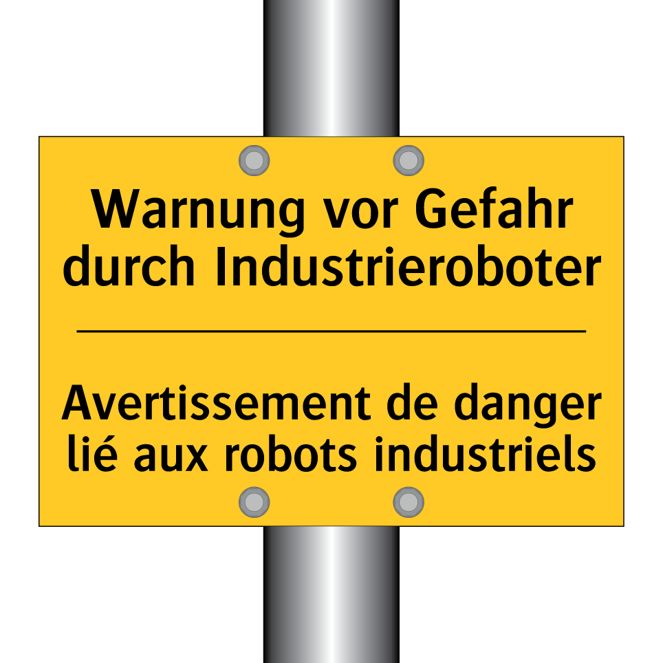 Warnung vor Gefahr durch Industrieroboter /.../ - Avertissement de danger lié aux /.../