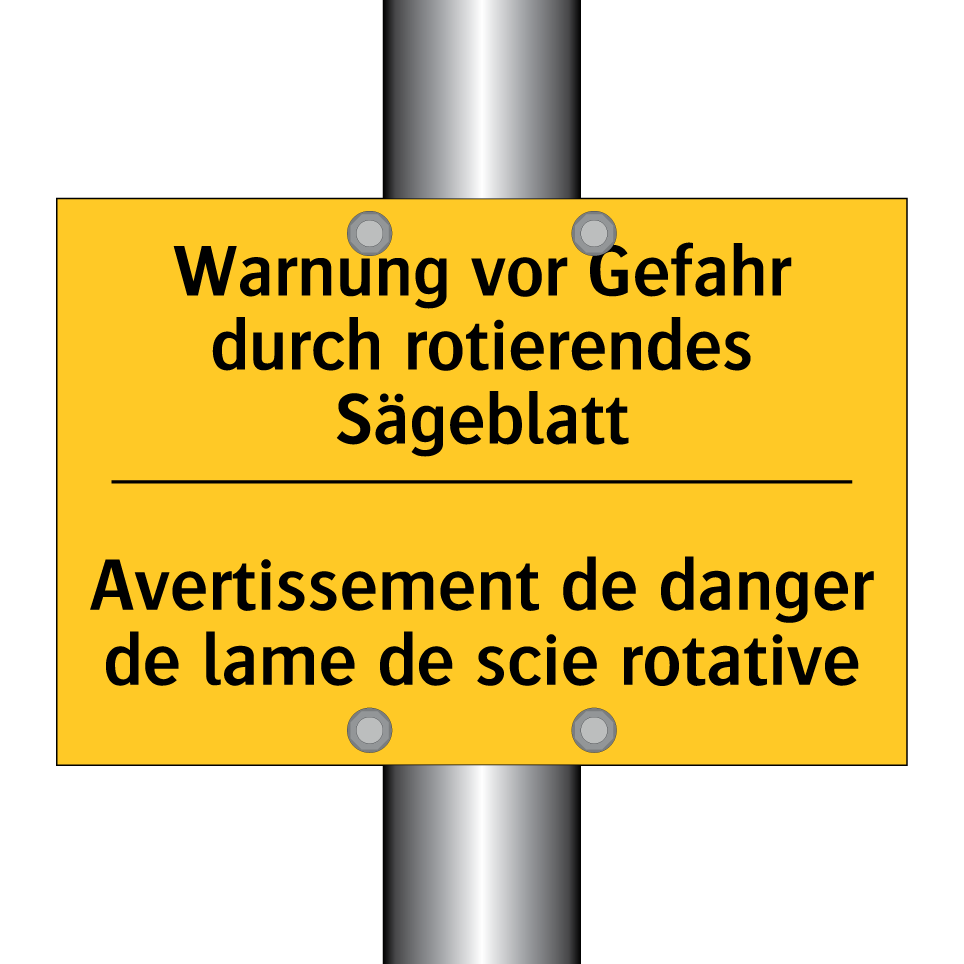 Warnung vor Gefahr durch rotierendes /.../ - Avertissement de danger de lame /.../