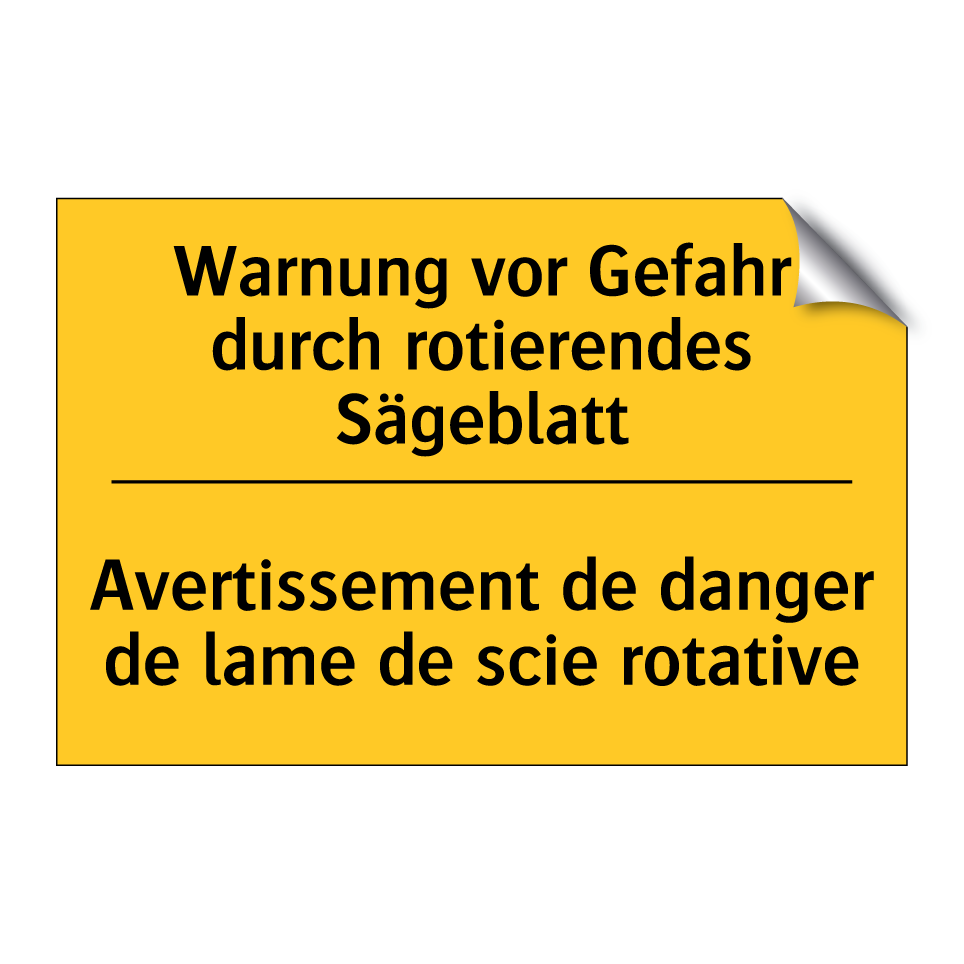 Warnung vor Gefahr durch rotierendes /.../ - Avertissement de danger de lame /.../