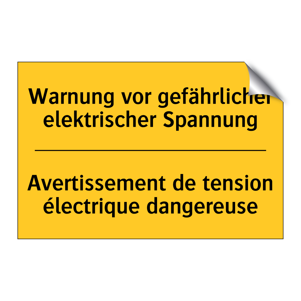 Warnung vor gefährlicher elektrischer /.../ - Avertissement de tension électrique /.../
