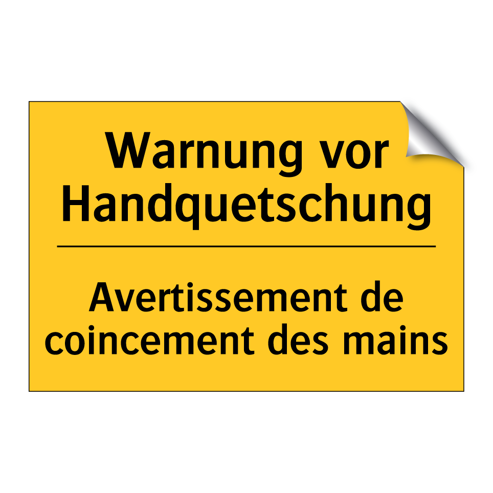 Warnung vor Handquetschung - Avertissement de coincement des /.../
