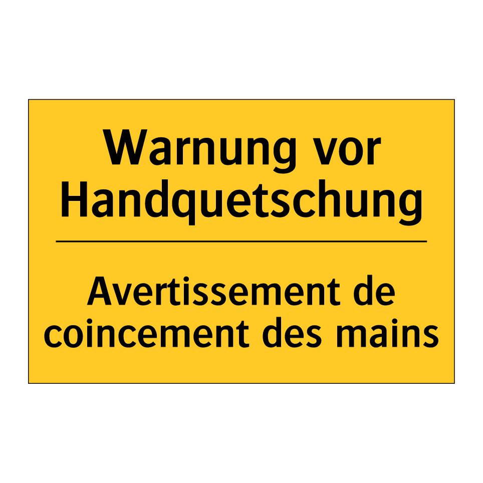 Warnung vor Handquetschung - Avertissement de coincement des /.../