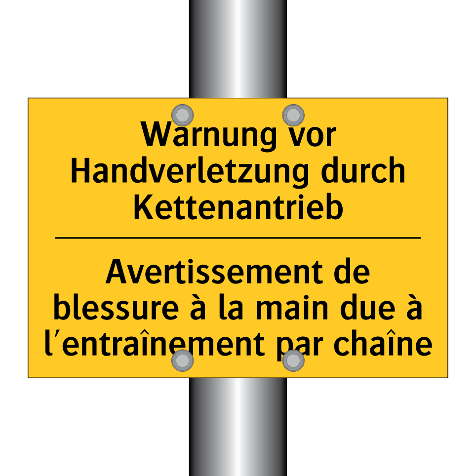 Warnung vor Handverletzung durch /.../ - Avertissement de blessure à la /.../