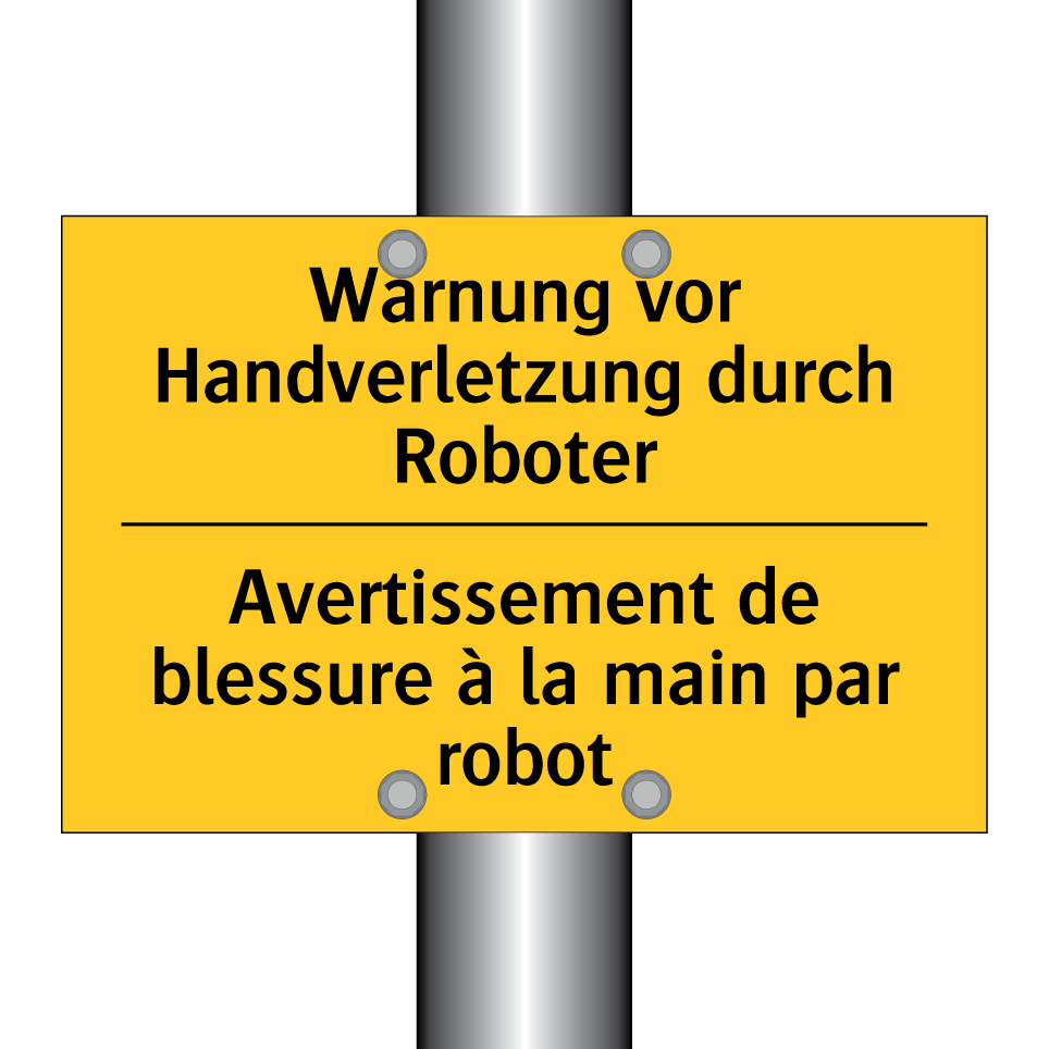 Warnung vor Handverletzung durch /.../ - Avertissement de blessure à la /.../