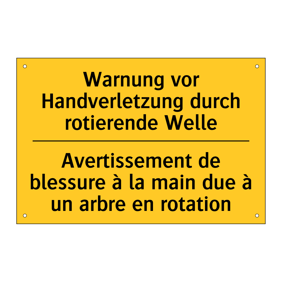 Warnung vor Handverletzung durch /.../ - Avertissement de blessure à la /.../