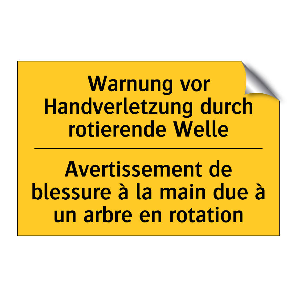 Warnung vor Handverletzung durch /.../ - Avertissement de blessure à la /.../