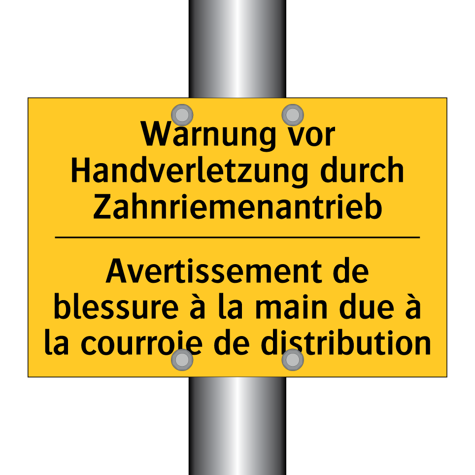 Warnung vor Handverletzung durch /.../ - Avertissement de blessure à la /.../