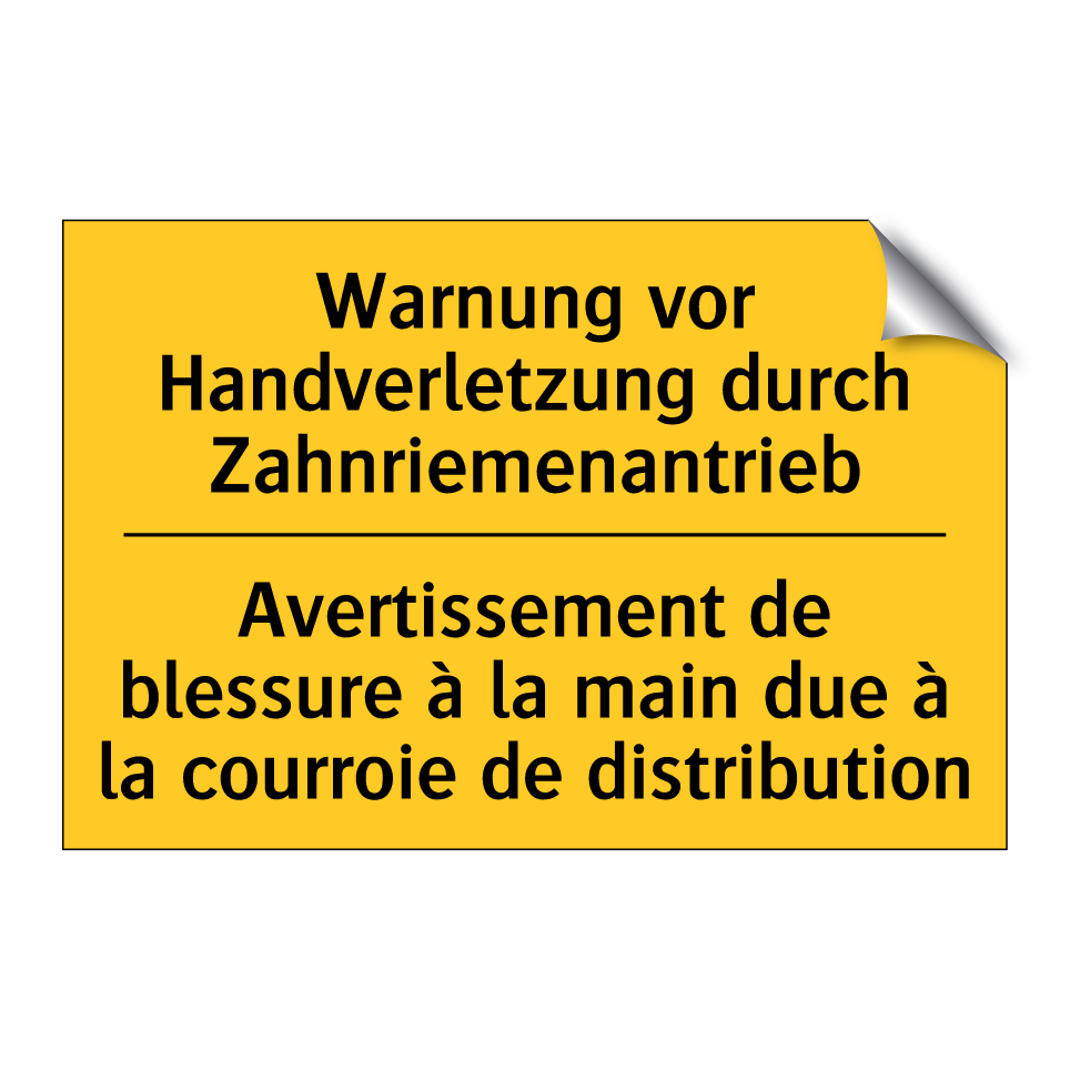 Warnung vor Handverletzung durch /.../ - Avertissement de blessure à la /.../