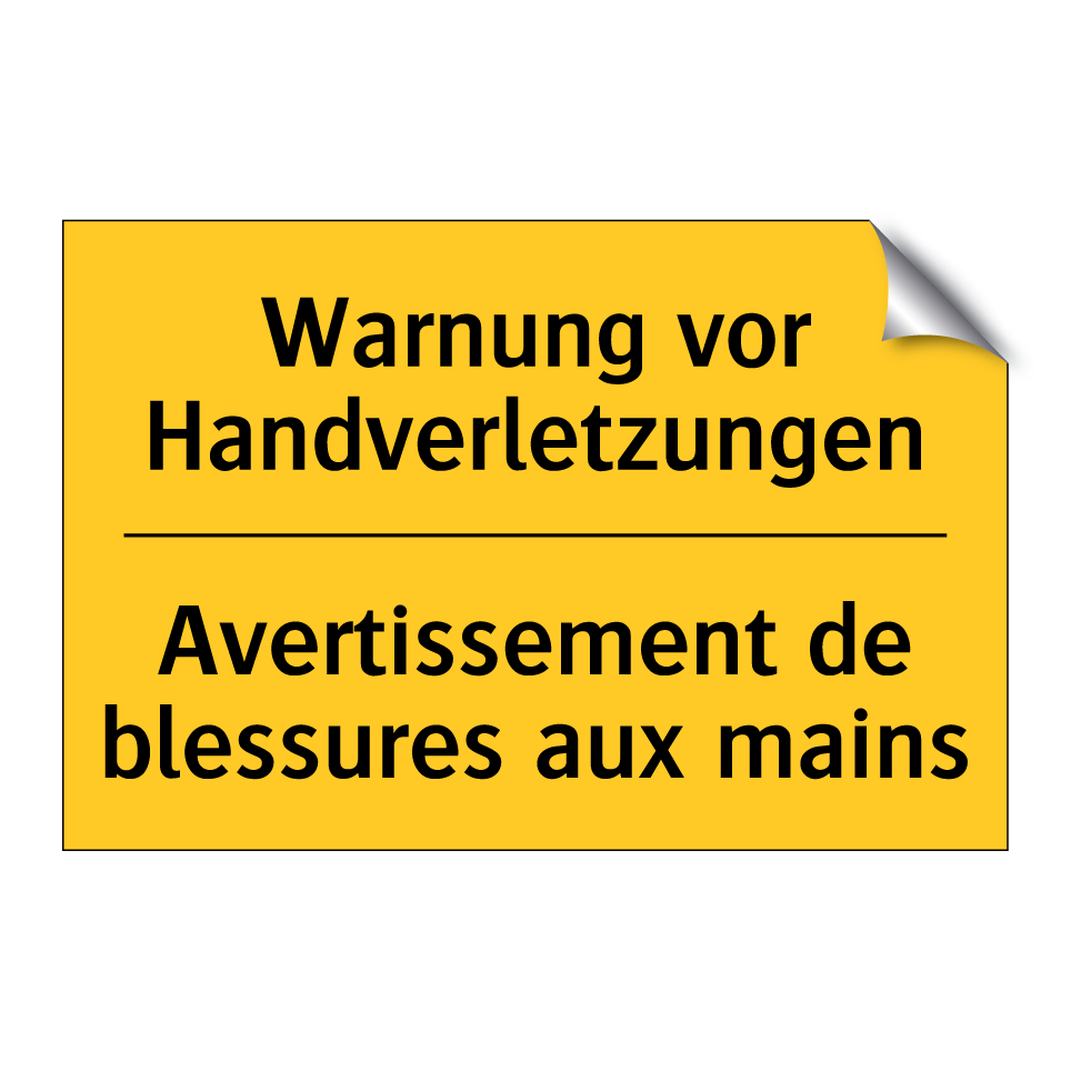 Warnung vor Handverletzungen - Avertissement de blessures aux /.../