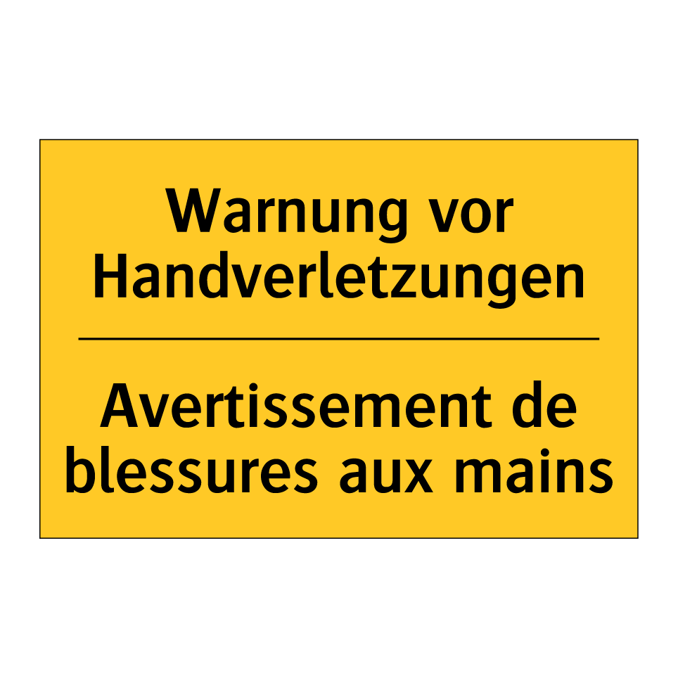 Warnung vor Handverletzungen - Avertissement de blessures aux /.../
