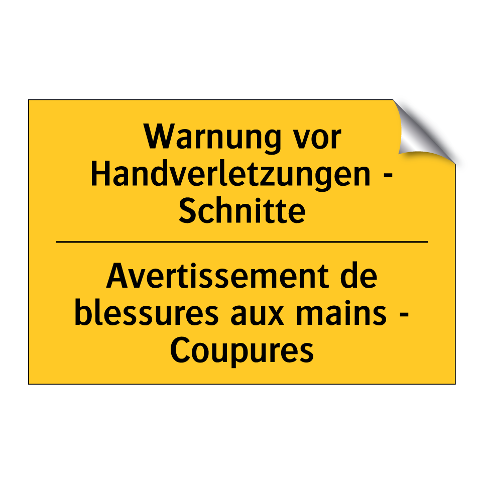 Warnung vor Handverletzungen - /.../ - Avertissement de blessures aux /.../