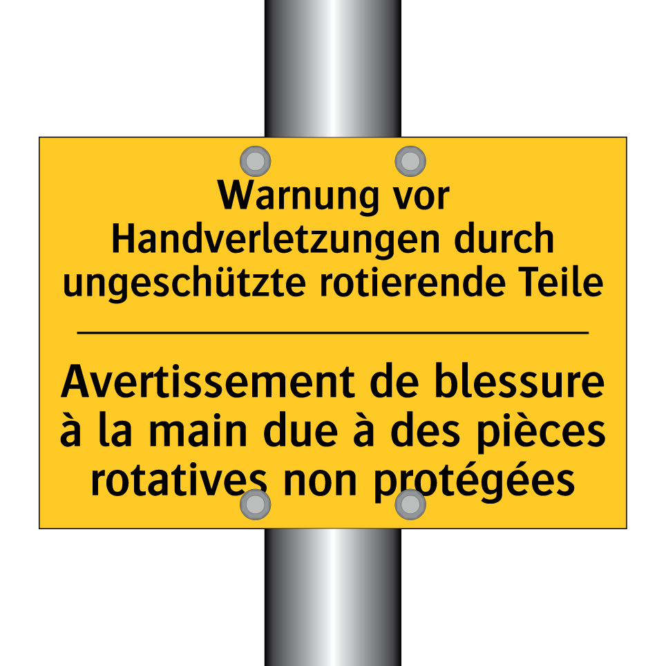 Warnung vor Handverletzungen durch /.../ - Avertissement de blessure à la /.../