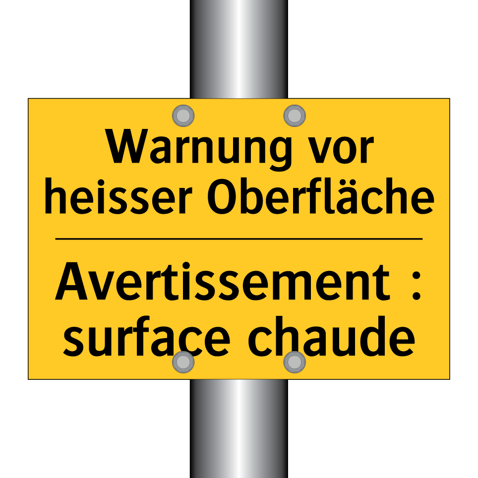 Warnung vor heisser Oberfläche - Avertissement : surface chaude