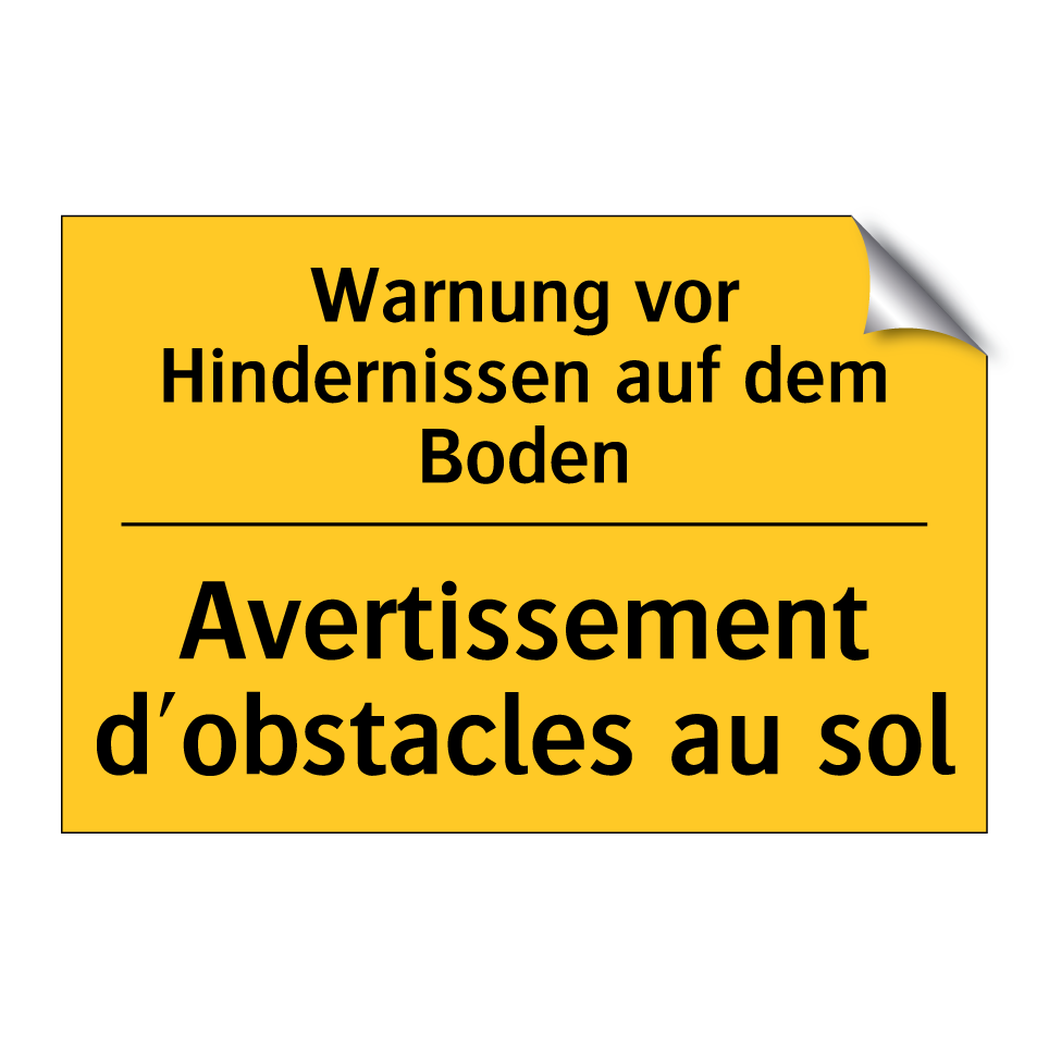 Warnung vor Hindernissen auf dem /.../ - Avertissement d'obstacles au sol /.../