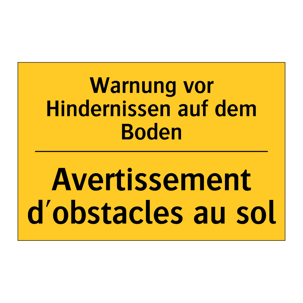 Warnung vor Hindernissen auf dem /.../ - Avertissement d'obstacles au sol /.../
