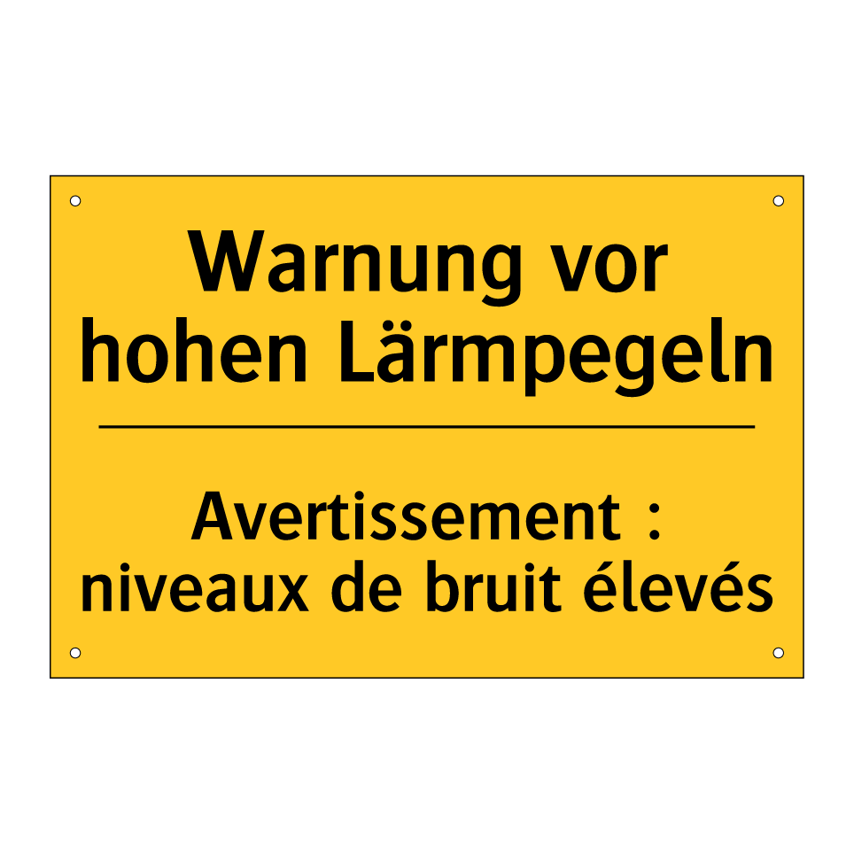 Warnung vor hohen Lärmpegeln - Avertissement : niveaux de bruit /.../