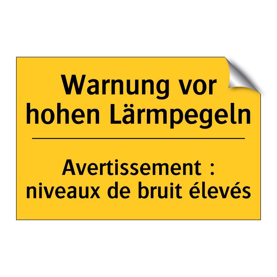 Warnung vor hohen Lärmpegeln - Avertissement : niveaux de bruit /.../