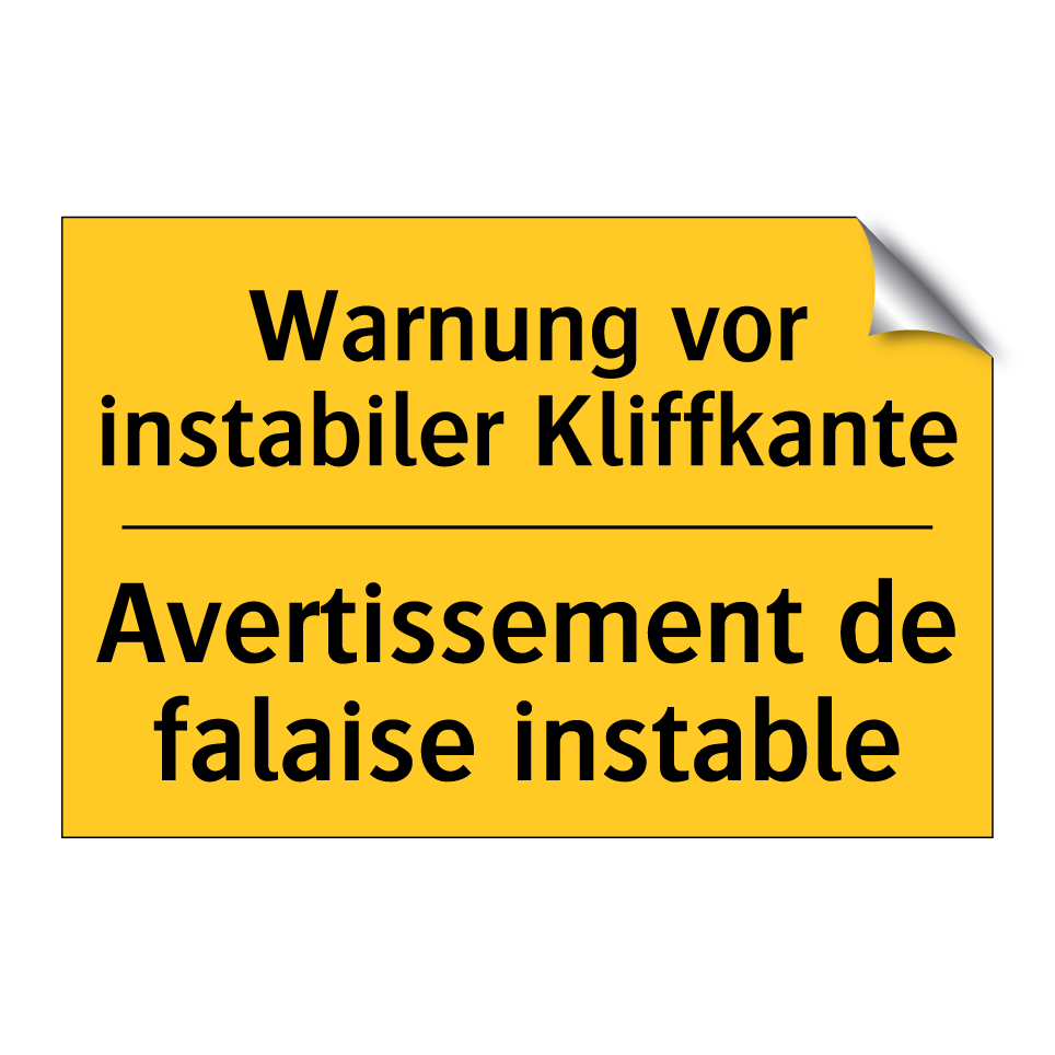 Warnung vor instabiler Kliffkante /.../ - Avertissement de falaise instable /.../