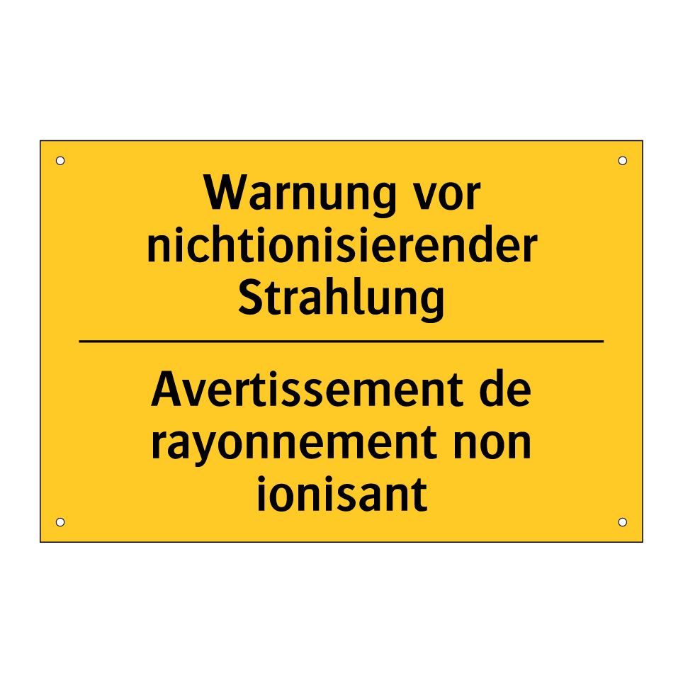 Warnung vor nichtionisierender /.../ - Avertissement de rayonnement non /.../