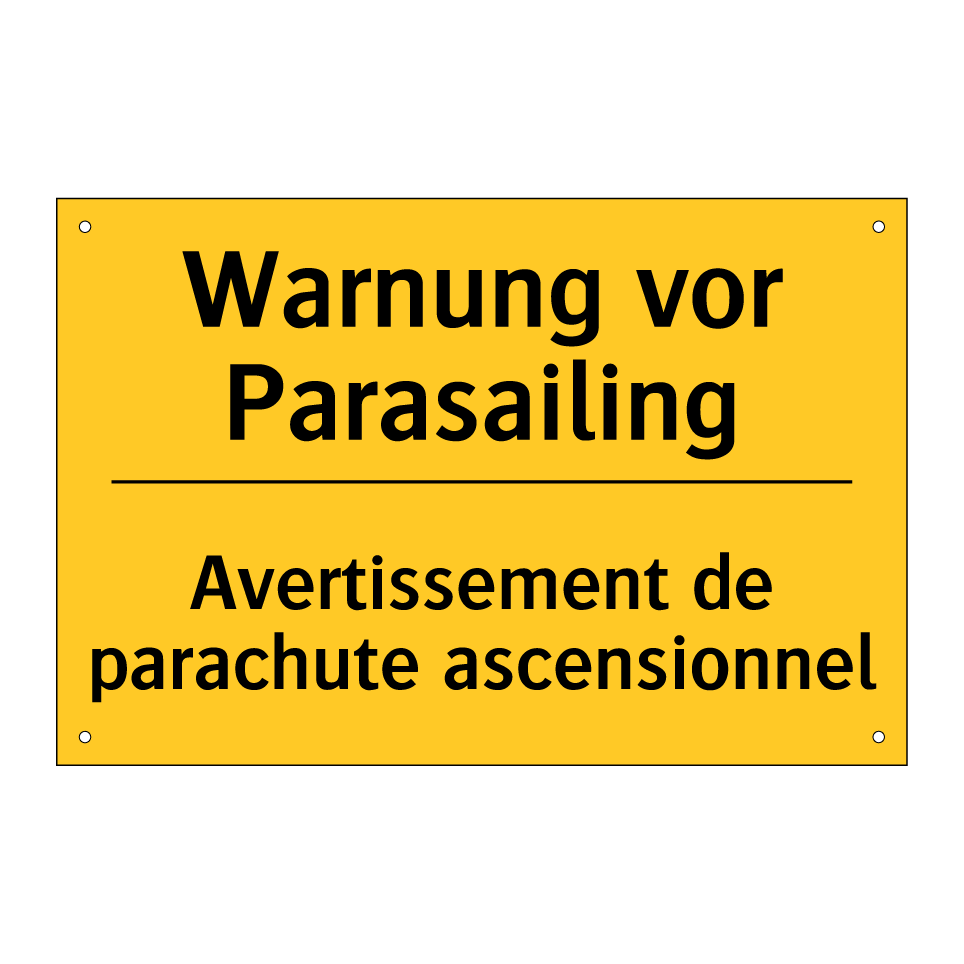 Warnung vor Parasailing - Avertissement de parachute ascensionnel /.../