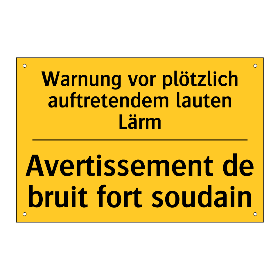 Warnung vor plötzlich auftretendem /.../ - Avertissement de bruit fort soudain /.../